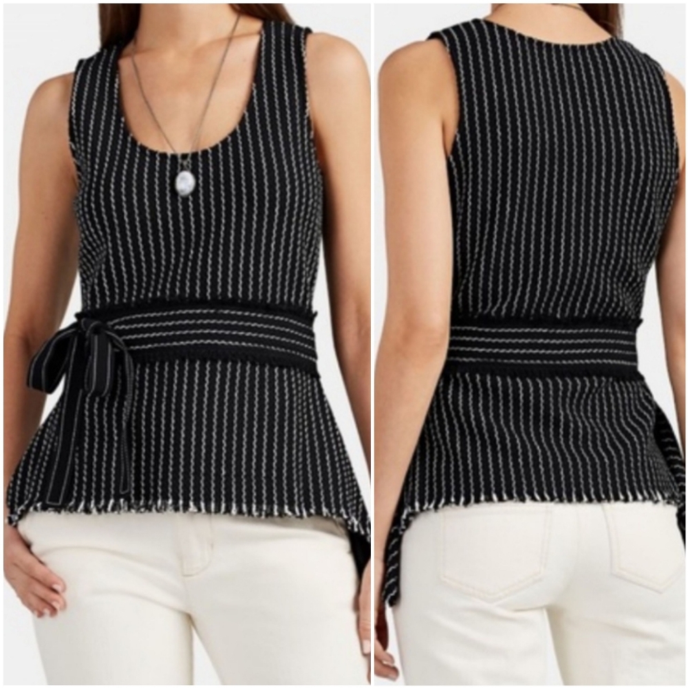 Derek Lam 10 Crosby Blouse Women's 4 Sleeveless Peplum Top